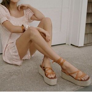 NWOB ALOHAS | Paw Paw Brown Espadrille Platform Sandal Size 37 (7)